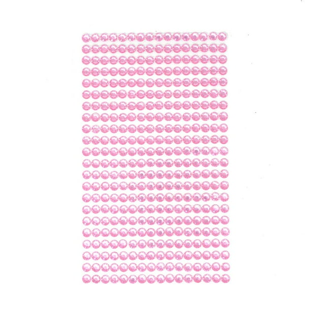 Round Adhesive Diamond Gem Stickers, 5mm, Pink
