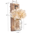 thumbnail image 2 of Set of 2 - Rustic Wall Sconces - Mason Jars Sconce with Hooks, LED Fairy Lights with Timer for Home Wall Door Decoration Gift, 2 of 6