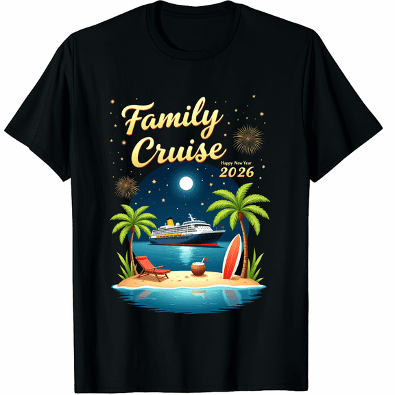 Family Cruise 2026 Happy New year T-Shirt for Men Women