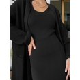 thumbnail image 4 of Women'S 2 Piece Sets Knitted Fall Outfits Long Open Front Cardigan Casual Sweater and Elegant Skirt Set Black One size, 4 of 8