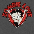 thumbnail image 2 of Men's Betty Boop Halloween Zombie Love Heart Graphic Tee Charcoal Heather Large, 2 of 5