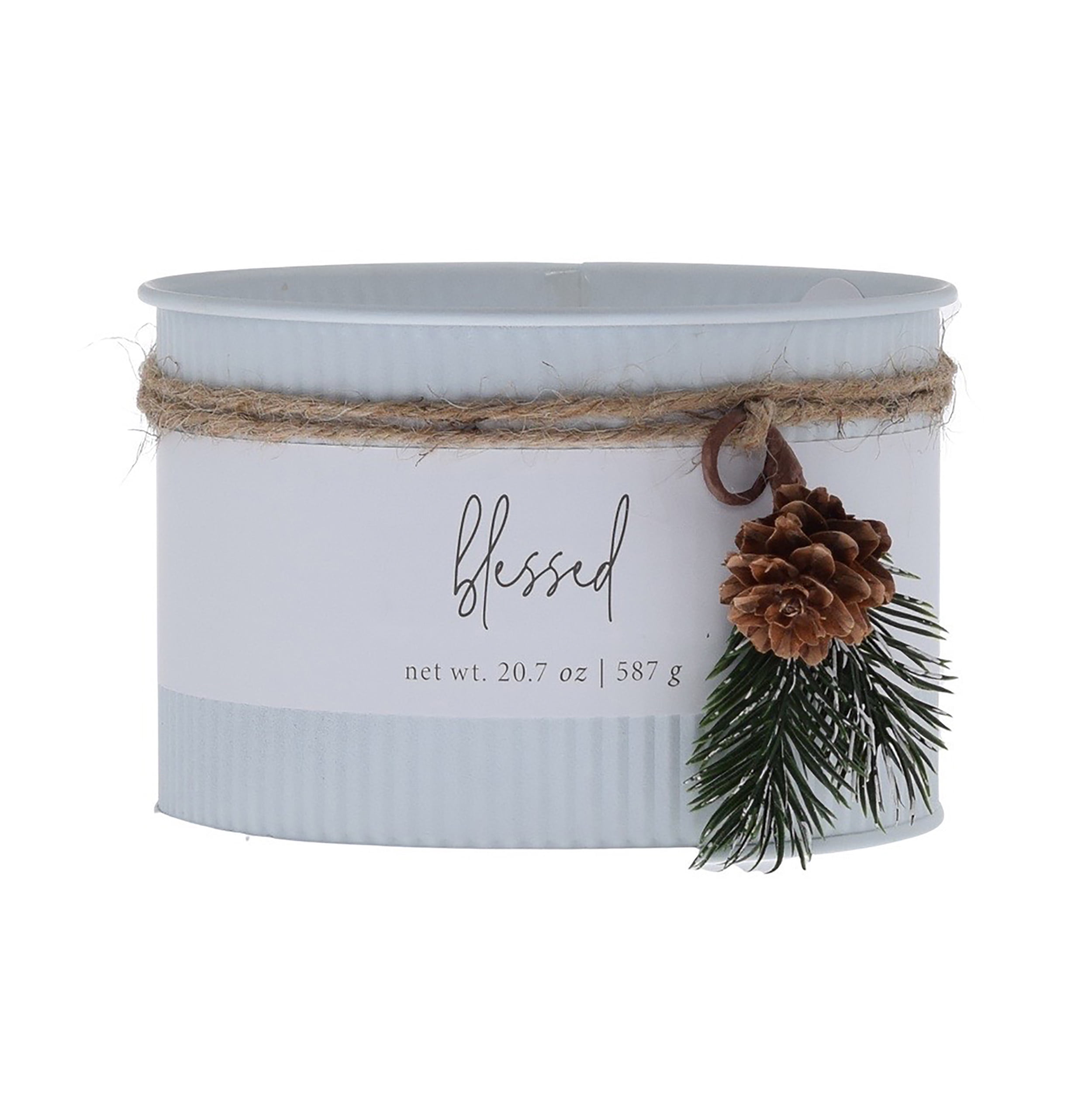 Better Homes & Gardens 21oz Vanilla Bean & Pumpkin Scented 3-Wick Tin 'Blessed' Bell Jar Candle
