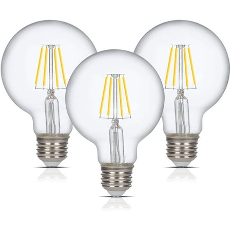 

Simba Lighting LED Edison G25 Globe 6W 60W Equivalent Light Bulbs 120V E26 Base Dimmable 4000K 3 Pack