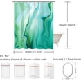 thumbnail image 4 of Cortina de ducha verde menta, cortinas de ducha de mármol, cortina de ducha abstracta para baño, juego de cortina de ducha de mármol verde acuarela con 12 ganchos, 72 x 84 pulgadas, 4 of 6