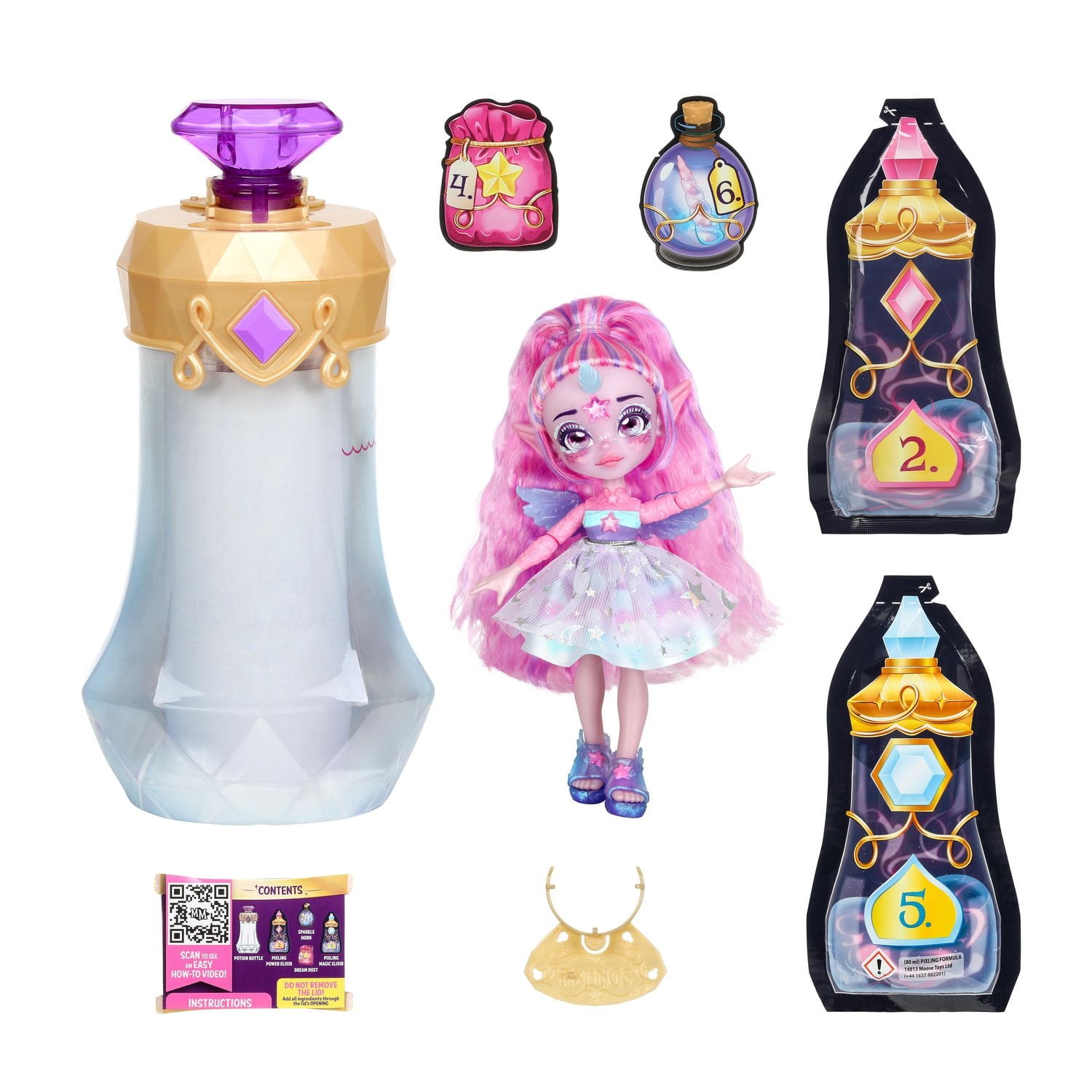 Magic Mixies Pixlings Doll - Purple, Single PK
