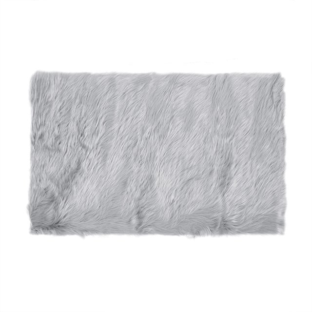 Unique Bargains Soft Faux Sheepskin Fur Solid Plush Area Rug Carpet Pad for Bedroom Floor Mats Rectangle