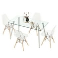thumbnail image 1 of Costway 5 PCS Dining Table Set 51" Modern Rectangular Glass Table & 4 Chairs Kitchen, 1 of 7