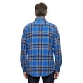 thumbnail image 3 of Turtle Bay New York Men's Blue Plaid  Fleece Overshirt with Chest Pockets — Button Front, 3 of 5