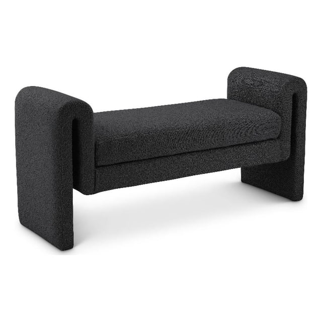 Meridian Furniture Banc en Tissu Noir Stylet