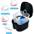 thumbnail image 2 of 1Pc/2Pcs Denture Case Dental Case, Denture Bath Box Cleaning with Brush, Strainer Basket and Lid Waterproof, 2 of 7