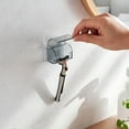 thumbnail image 5 of Razor Holder with Cover for Shower Wall, Self Adhesive Razor Stand Shaver Organizer, Plastic Razor Hanger Hooks (Gray), 5 of 7