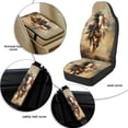thumbnail image 6 of Xoenoiee Horse Paint Splatter Pattern 5 Pcs Car Seat Full Set PU Leather Car Accessories for Women 2 Pcs Front Rear Seat Covers 2 Pcs Auto Seat Belt Cover 1 Pc Car Armrest Cover Pad, 6 of 7