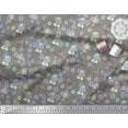 thumbnail image 2 of Soimoi Silk Fabric Floral,Owl & Cow Cartoon Print Sewing Fabric Yard 42 Inch Wide, 2 of 3