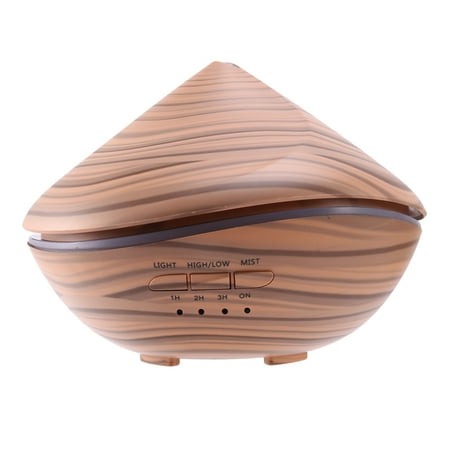 

500Ml Aromatherapy Air Humidifier Oil Diffuser With Wood Grain 7 Color Changing Led Lights For Office Home Us Plug