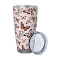 thumbnail image 2 of Fotbe Vintage flowers Pattern 20 oz Tumbler Stainless Steel Vacuum Insulated Coffee Ice Cup Double Wall Travel Flask Leak-proof Coffee Cup-Straw Three-piece Set, 2 of 8