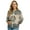 Boho Mandala Paw, variant on Xoenoiee Womens Bomber Jacket Cropped Zip Up Varsity Jacket Loose Fit Casual Coat Lightweight Fall Winter Outwear With Pockets, Labrador & Paw Brown, XX-Large