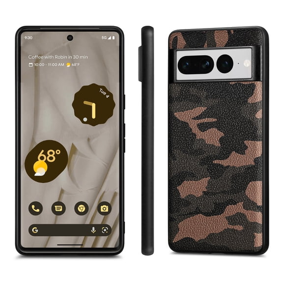 For Google Pixel 7 Pro Cover Shockproof Luxury Leather Camouflage Protective Case，Ultra Slim Charging Case Cover