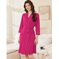 thumbnail image 2 of Ekouaer Women Robes Shawl Collar Bathrobe Short Kimono Robe Soft Knit Bathrobes Ladies Sleepwear with Pockets, 2 of 6