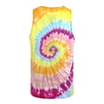 thumbnail image 3 of Victorious Men's Spiral Tie Dye Long Length Tank Top TT88 - Pastel Multi Color - X-Large, 3 of 3
