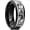 Black-Deer Family Pattern, variant on 8mm Black Tungsten Wedding Band Lasered with Silver Elk Deer Family Mountain Tree Forest Landscap, Matte Brushed Finish Step Edge Ring for Men Women, Comfort Fit Size 13