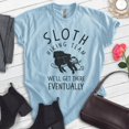 thumbnail image 2 of Sloth Hiking Team T-shirt, Unisex Women's Men's Shirt, Funny Sloth Hiking Cute Animal, Heather Light Blue, XX-Large, 2 of 6