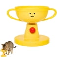 thumbnail image 1 of Pet Feeding Bowl Station with Adjustable Height and Tilted Angle in Yellow, ABS Material, Multiple Sizes Available, 1 of 8