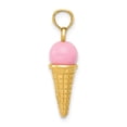 thumbnail image 2 of 14k Yellow Gold Solid Satin Polished 3-Dimensional Ice Cream Cone Charm 21.9x6.1mm Pendant Necklace for Women, 2 of 2