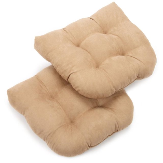 19-inch U-Shaped Micro Suede Tufted Dining Chair Cushion (Set of 2)