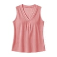 thumbnail image 3 of idosla Boho Tops for Women Teen Girl Trendy Print V Neck Sleeveless Tank Tops Casual Basic Tees Lightweight Shirts Summer Clothes (Red, S), 3 of 6