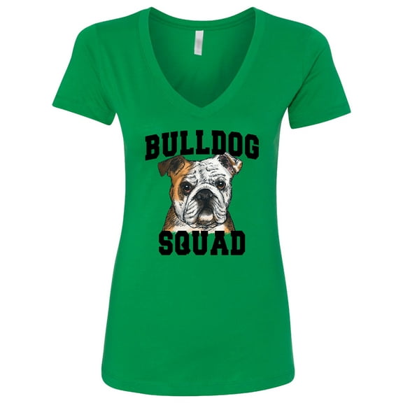 Inktastic Dog Bulldog Squad Women's V-Neck T-Shirt