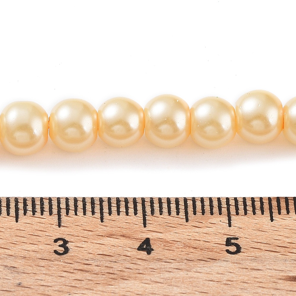 20strands Baking Painted Pearlized Glass Pearl Round Bead Strands Moccasin 6~7mm Hole: 1mm about 135~140pcs/strand 31.4 inch