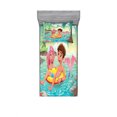 thumbnail image 1 of Mermaid Bedding Set with Sheet & Covers, Teen Boy and Mermaid Swimming Together in Tropical Island Funny Love Theme, Printed Bedroom Decor 2 Shams, 4 Sizes, Multicolor, by Ambesonne, 1 of 3