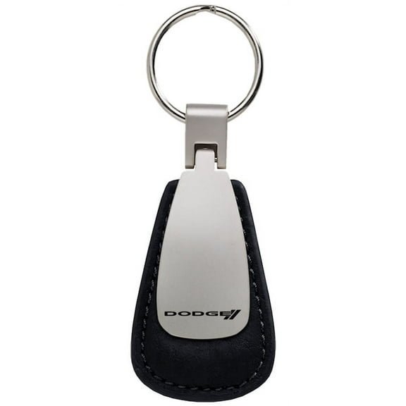 Dodge Stripe Leather Teardrop Key Chain (Black)