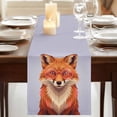 thumbnail image 3 of Purple Fox Table Runner, Funny Animals Modern Art Washable Cotton Linen Table Runners 72 Inches Long, Dresser Scarf Runner for Dining/Coffee/Kitchen/TV Stands/Cabinets 13''x72'', 3 of 9