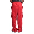 thumbnail image 3 of Sunisery Men Casual Straight Leg Jogger Heavy Weight Fleece Cargo Pocket Sweatpants Red 2XL, 3 of 7