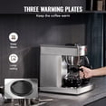 thumbnail image 3 of VEVOR 12 Cups Commercial Drip Coffee Maker, Coffee Maker Machine with 3 Glass Carafes and 3 Warmer Plates, Stainless Steel Pour Over Coffee Brewer with Auto Water Intake, for Restaurant Office Cafe, 3 of 9