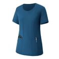 thumbnail image 6 of VBVC Women's 2 Piece Drawstring Jogger Scrub Set,Short Sleeve Scrub Top and Sweatpants For Women,Ladies Stretchy Nursing Uniform with Pockets,Blue,S-2XL, 6 of 10