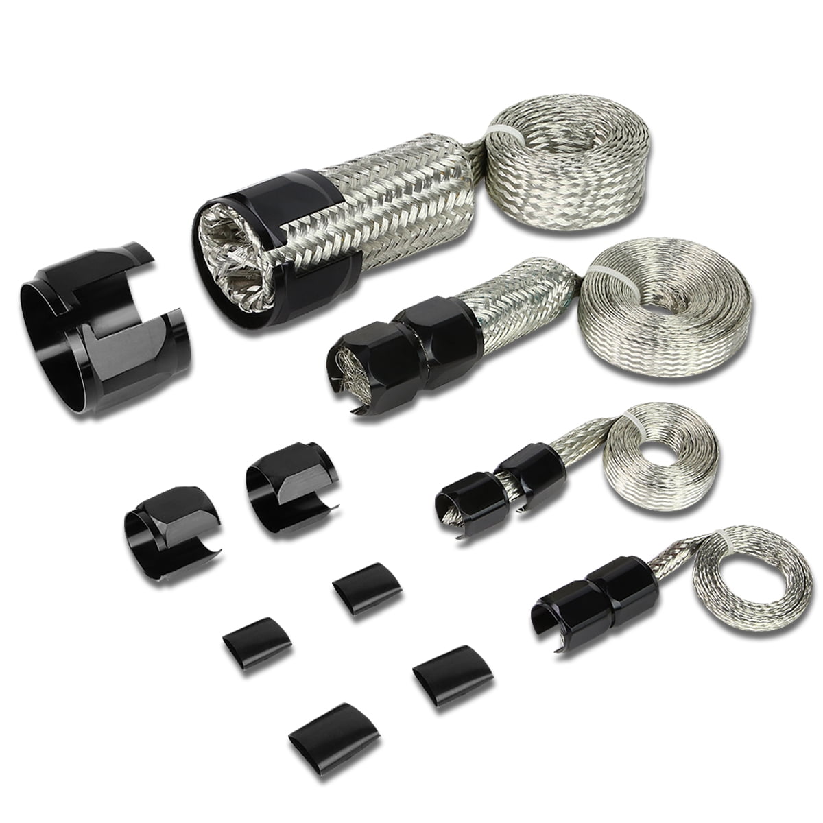 Universal Stainless Steel Radiator Hose Cover Kit – Heat Resistant Sleeving For Engine Bays (Black)