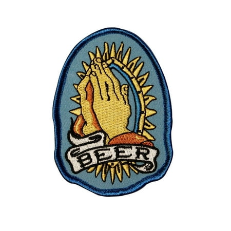 Praying For Beer Patch Beverage Alcoholic Worship Embroidered Iron On