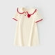 thumbnail image 2 of Odeerbi Niñas Vestido de Tenis Fresa Bordado Cuello Peter Pan Manga Corta Algodón Casual Vestido de Golf de Línea A, 2 of 5