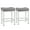 Gray, variant on CONCETTA Set of 2 Black 24" Bar Stools with Metal Base, Footrest & Upholstered Seats