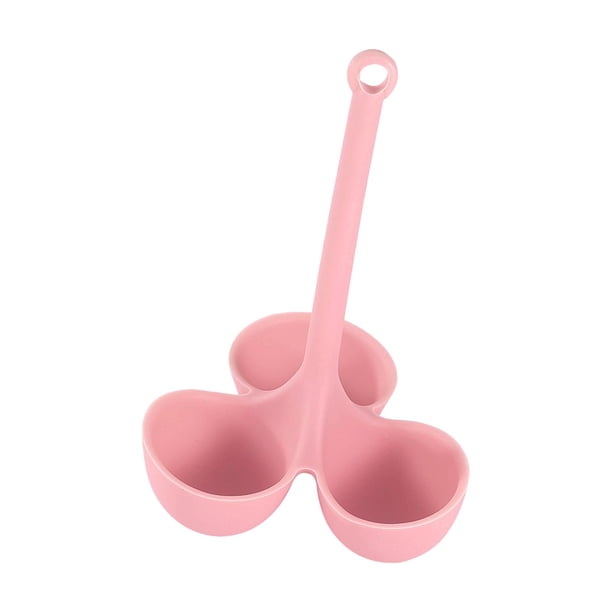 Hervidor de huevos Rejilla para vapor de huevos Soporte de cesta multifunción Rejilla para vaporera Cesta para huevos Rosa 3 agujeros