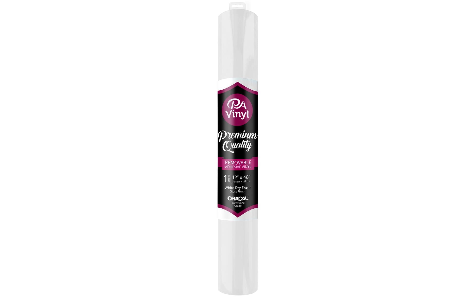 PA Vinyl 12"x 36" Roll Removable Adhesive White Dry Erase