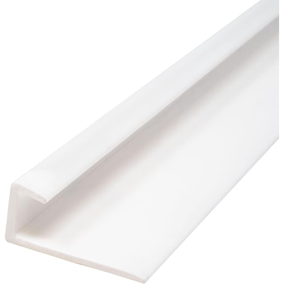 Outwater Plastic J Channel Fits Material 3/8 Inch Thick White Styrene Cap Moulding 8 Foot Length Pro Pack (Pack of 5, 40 Feet Total)