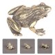 thumbnail image 2 of Brass Frog Desktop Ornament Retro Small Cute Frog Figurine Brass Animal Tea Pet for Home Decor, 2 of 3