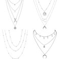thumbnail image 3 of 4-piece Set Fashionable Adjustable Necklace Set, Exquisite Multi-layer Necklace, Women's Jewelry Valentine's Day Gift, 3 of 6