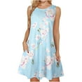 thumbnail image 1 of SMihono Hauts pour Femmes Débardeur pour Femmes Mode Femme Sans Manches Col Rond Été Confortable Imprimé Poches Décontracté Ample Robe Débardeur Débardeurs pour Femmes Hauts d'Été pour Femmes, 1 of 8