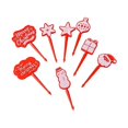 thumbnail image 2 of Juego De 8 Palillos Navideños Para Comida, Bonitos Y Creativos Tenedores Para Tartas, Postres, Tartas De Queso, Color Rojo, 2 of 8