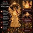 thumbnail image 3 of Memorial Angel Cardinal Enchanted Moonlight Tree Topper, Christmas Tree Topper Golden Crescent Glow, Dangling Snowflake Charm, Lighted Festive Ornament, Magical Holiday Centerpiece, 3 of 8