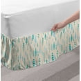 thumbnail image 2 of Feathers Bed Skirt, Resemblance Freedom Horizontal Layout Delicate and Ethnic, Elastic Bedskirt Dust Ruffle Wrap Around for Bedding Decor, 4 Sizes, Turquoise Pale Sky Blue, by Ambesonne, 2 of 2